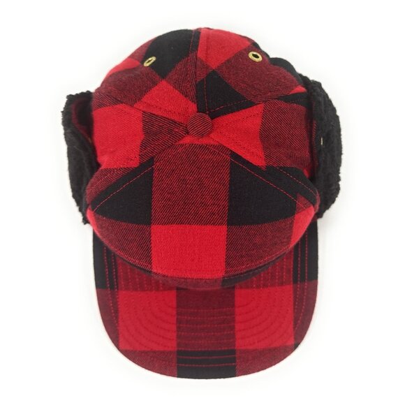 Melin Thermal Lumberjack Strapback Hat Red Black Ear Flap Warm Winter - Picture 3 of 11